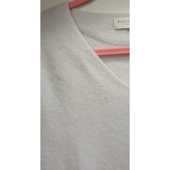 Bianco & Blu V-Neck Lavender Sweater Knit Wool Blend Soft Casual Italy Note - Picture 5 of 7